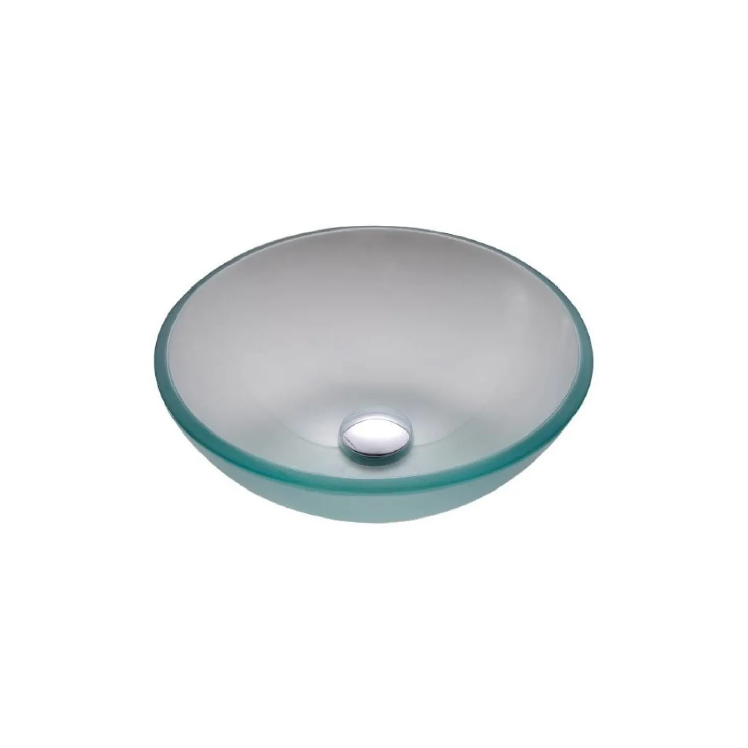 KRAUS Frosted 14" Glass Vessel Bathroom Sink with PU-MR