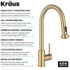 KRAUS 2-Function Single Handle Pull Down Kitchen Faucet in Spot-Free Brushed Brass