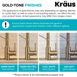 KRAUS 2-Function Single Handle Pull Down Kitchen Faucet in Spot-Free Brushed Brass