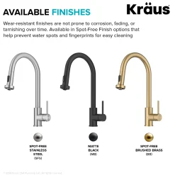 KRAUS 2-Function Single Handle Pull Down Kitchen Faucet in Spot-Free Brushed Brass