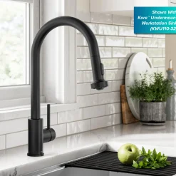 KRAUS 2-Function Single Handle Pull Down Kitchen Faucet in Matte Black