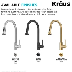 KRAUS 2-Function Single Handle Pull Down Kitchen Faucet in Matte Black