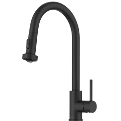 KRAUS 2-Function Single Handle Pull Down Kitchen Faucet in Matte Black