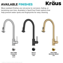 KRAUS 2-Function Single Handle Pull Down Kitchen Faucet in Spot-Free Stainless