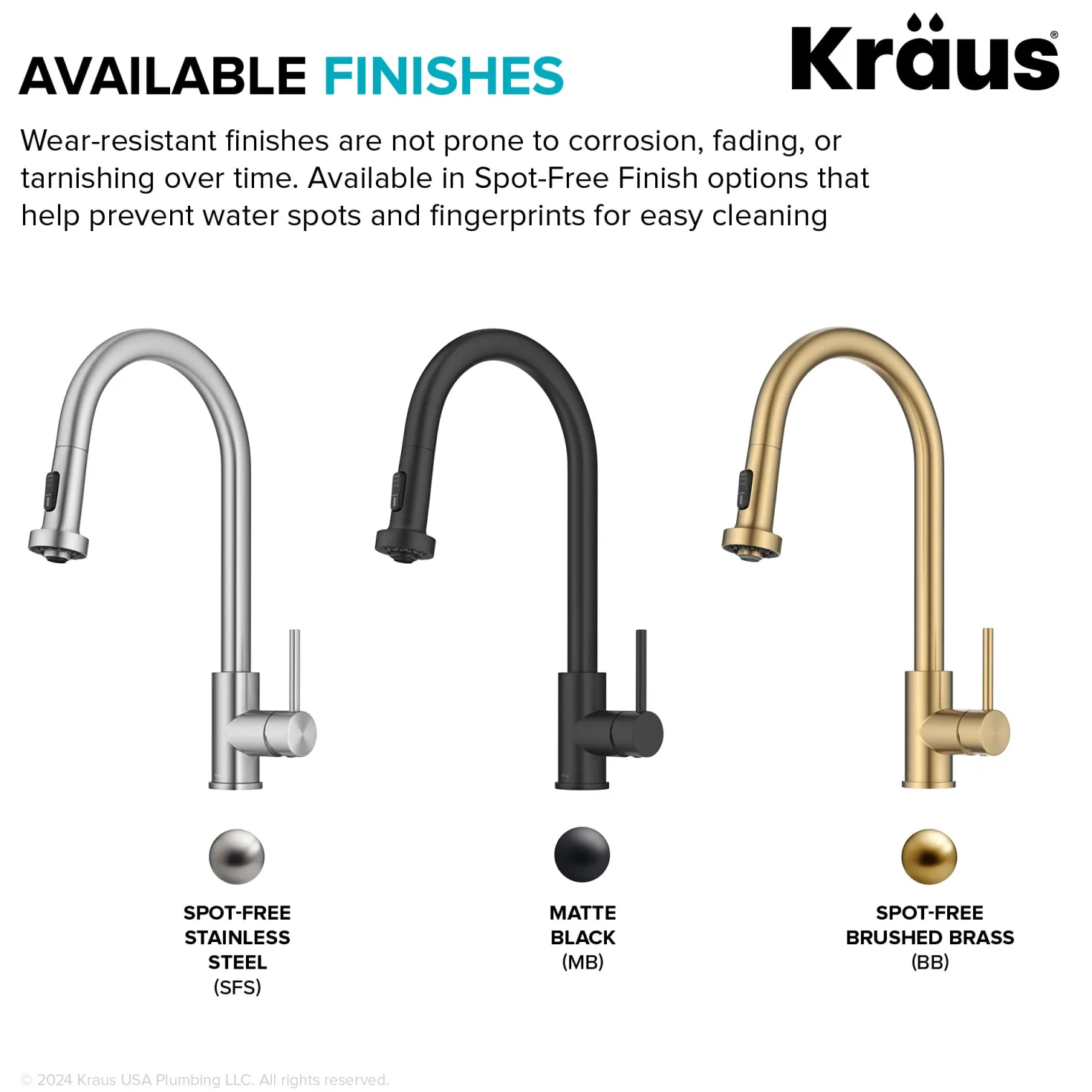 KRAUS 2-Function Single Handle Pull Down Kitchen Faucet in Spot-Free Stainless