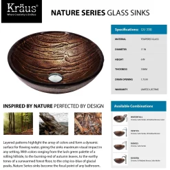 KRAUS Gaia Glass Vessel Sink and Ramus Faucet