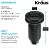 KRAUS Garbage Disposal Push Button Air Switch Kit in Matte Black