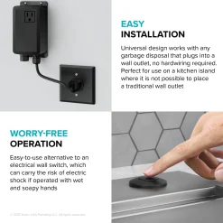 KRAUS Garbage Disposal Push Button Air Switch Kit in Matte Black