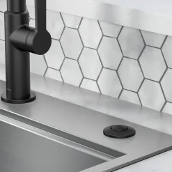 KRAUS Garbage Disposal Push Button Air Switch Kit in Matte Black