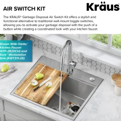KRAUS Garbage Disposal Push Button Air Switch Kit in Chrome