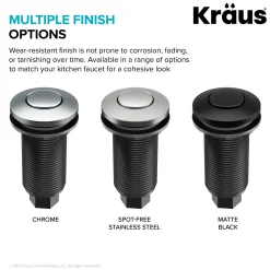 KRAUS Garbage Disposal Push Button Air Switch Kit in Chrome