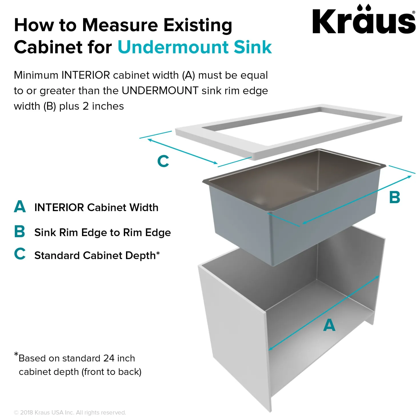 KRAUS 21" 16 Gauge Undermount Single Bowl Stainless Steel Kitchen Sink