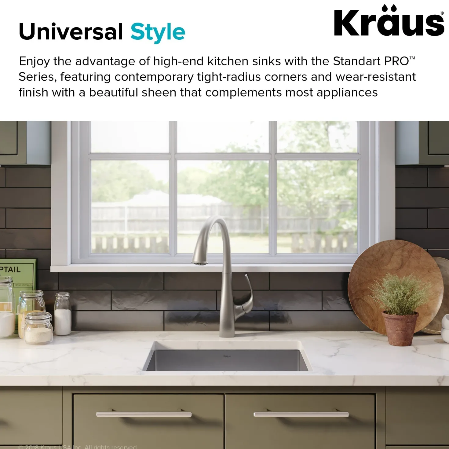 KRAUS 21" 16 Gauge Undermount Single Bowl Stainless Steel Kitchen Sink