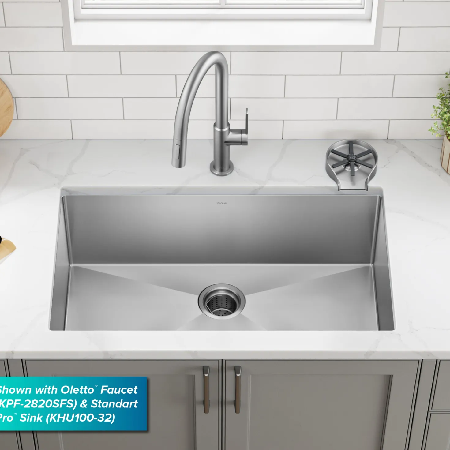 KRAUS Glass Rinser in Spot-Free Stainless