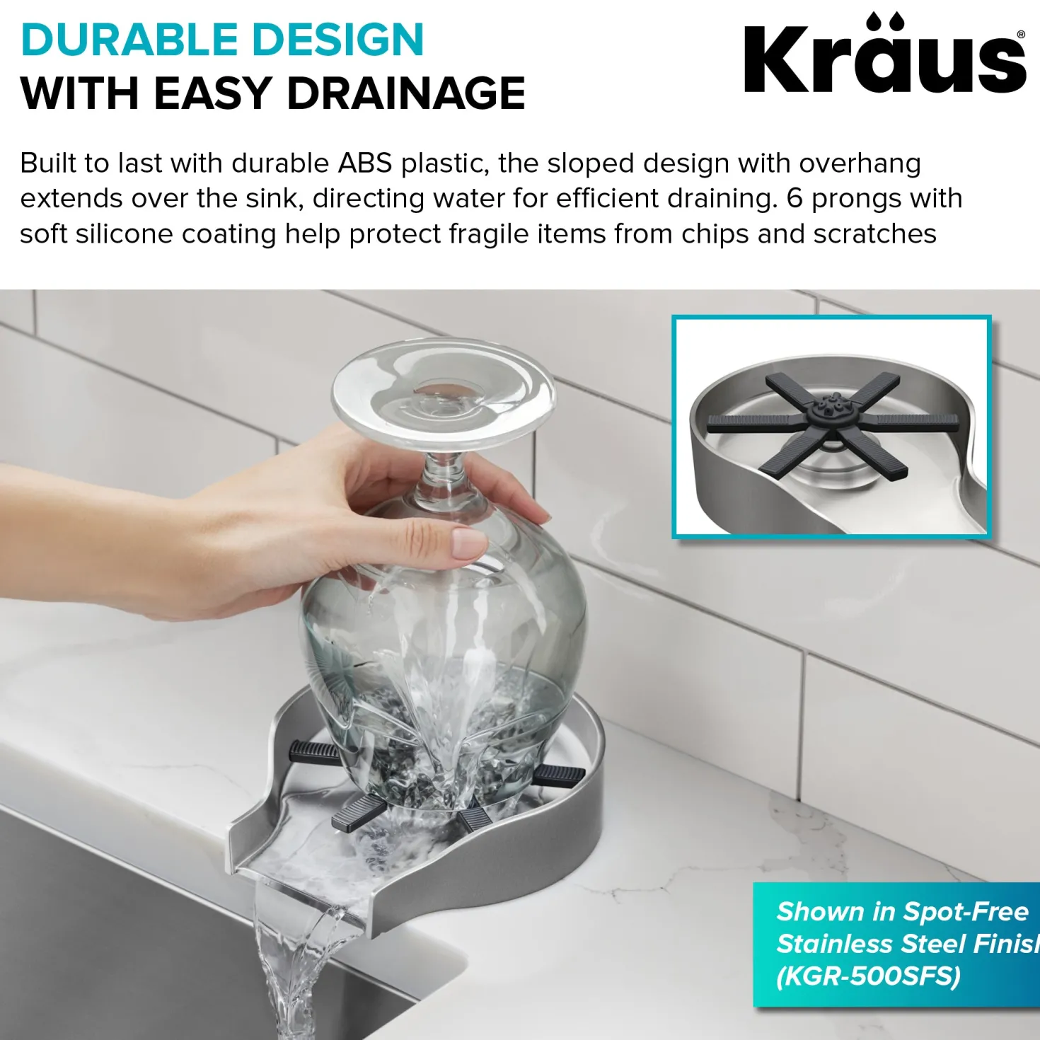 KRAUS Glass Rinser in Spot-Free Stainless