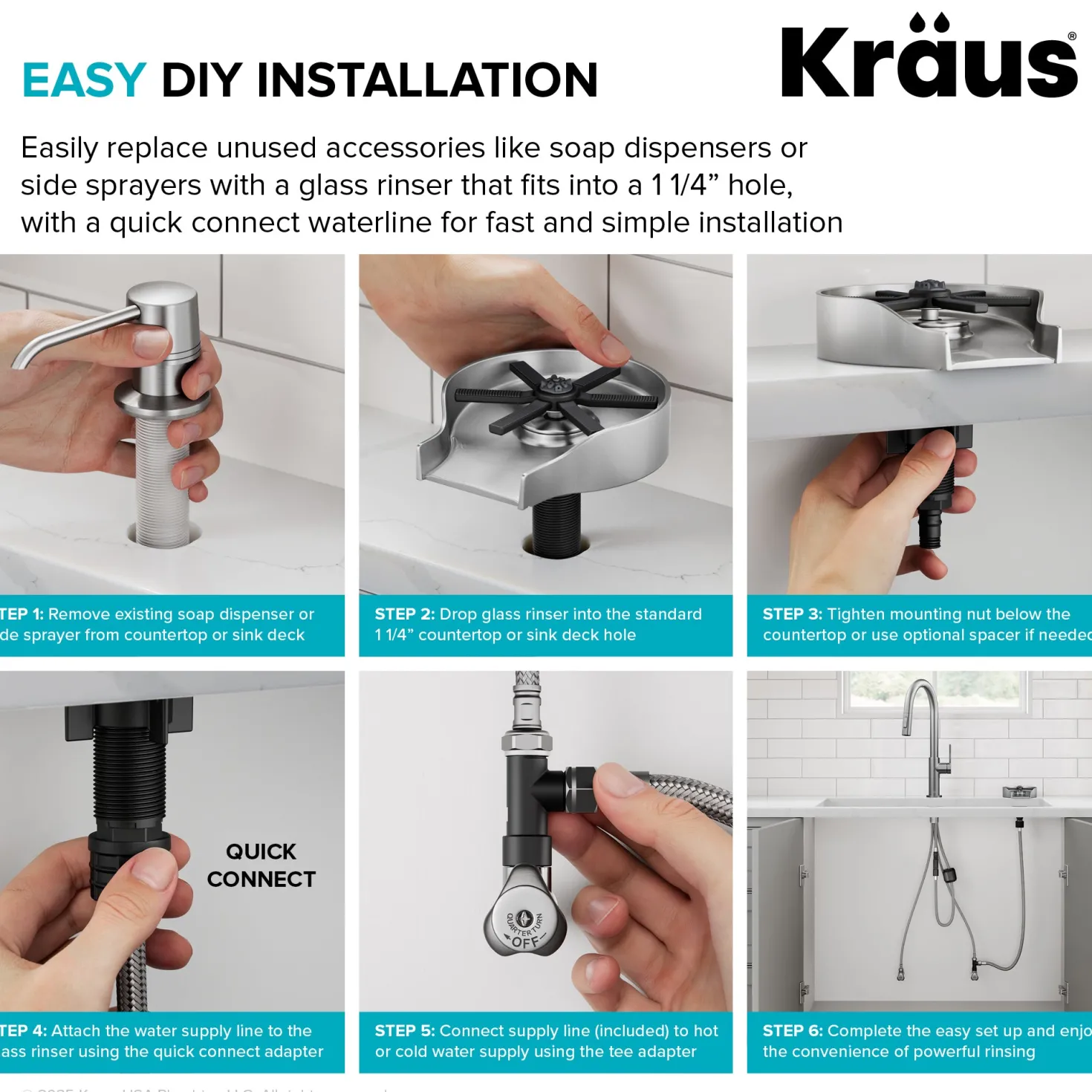 KRAUS Glass Rinser in Spot-Free Stainless
