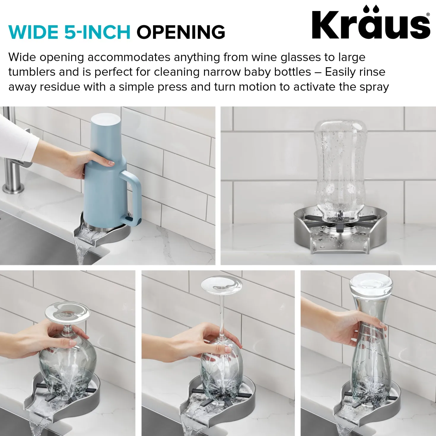 KRAUS Glass Rinser in Spot-Free Stainless