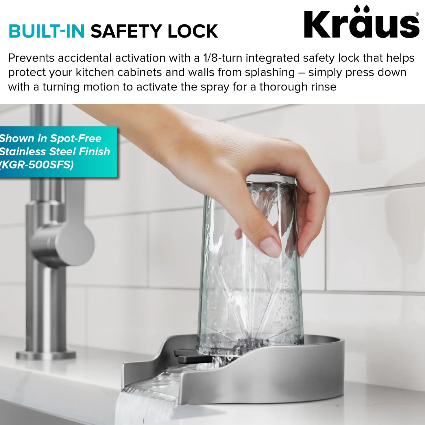 KRAUS Glass Rinser in Spot-Free Stainless