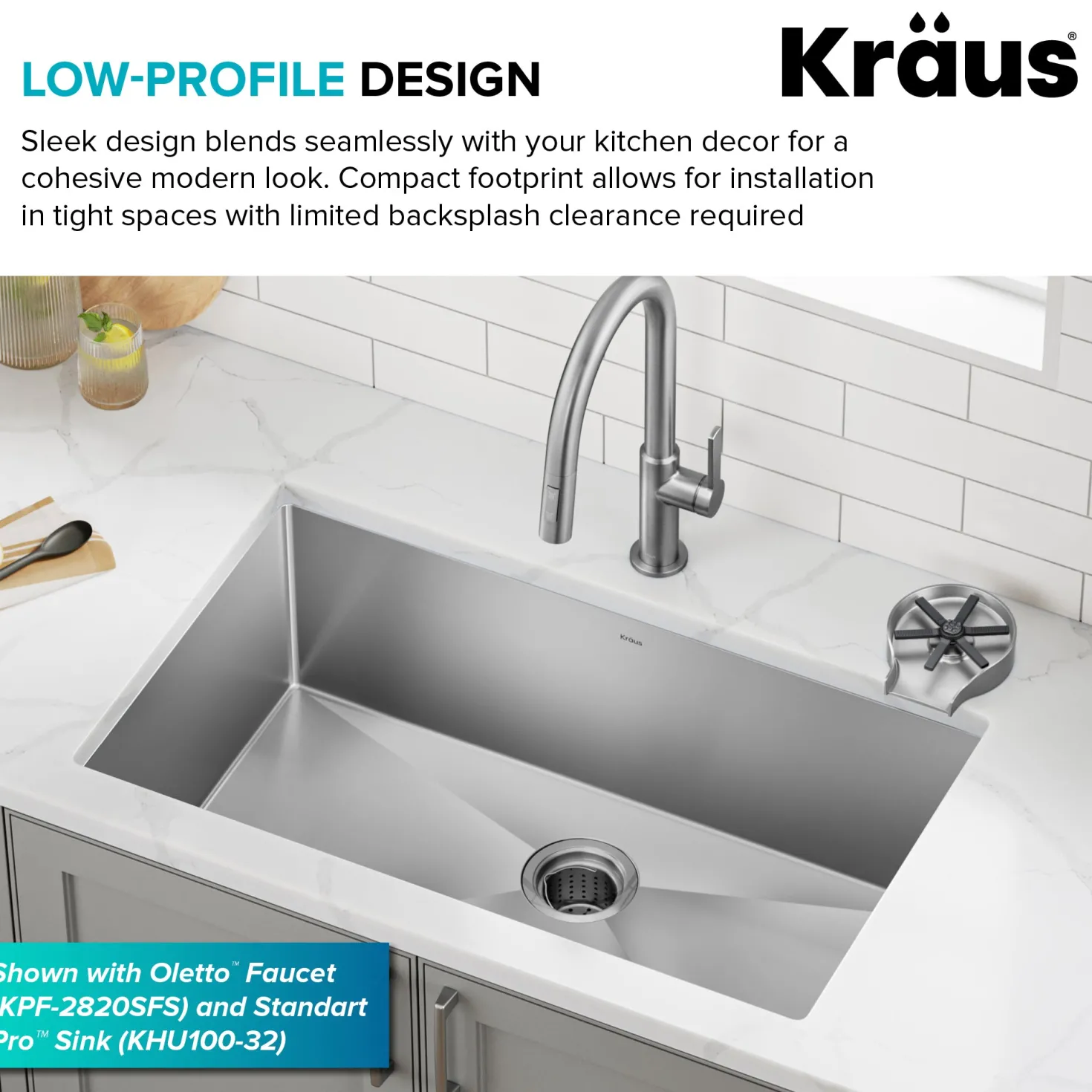KRAUS Glass Rinser in Spot-Free Stainless