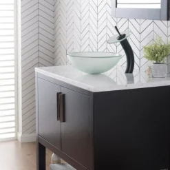 KRAUS Glass Vessel Sink in Frosted