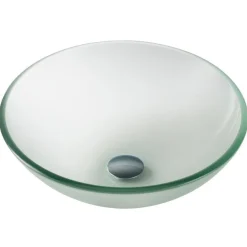 KRAUS Glass Vessel Sink in Frosted