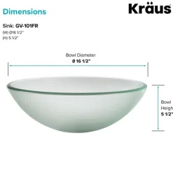 KRAUS Glass Vessel Sink in Frosted