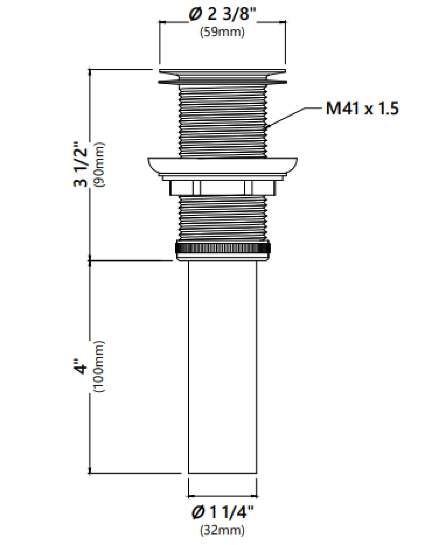 KRAUS Grid Style Drain in Chrome for 1 3/4" Drain Hole, Non Overflow