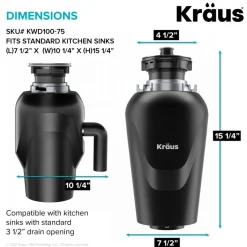 KRAUS 3/4HP Continuous Feed Garbage Disposal
