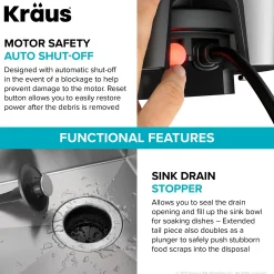 KRAUS 3/4HP Continuous Feed Garbage Disposal