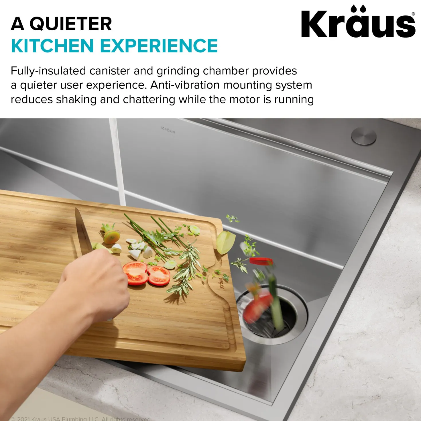 KRAUS 3/4HP Continuous Feed Garbage Disposal