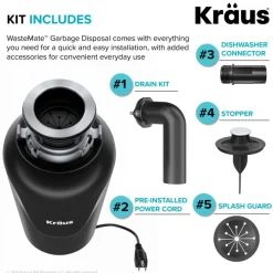 KRAUS 3/4HP Continuous Feed Garbage Disposal