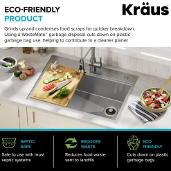 KRAUS 3/4HP Continuous Feed Garbage Disposal