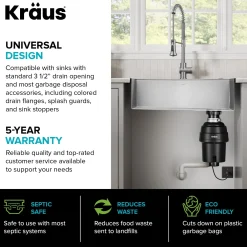 KRAUS 1 HP Continuous Feed Garbage Disposal