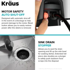 KRAUS 1 HP Continuous Feed Garbage Disposal