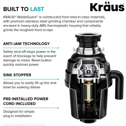 KRAUS 1 HP Continuous Feed Garbage Disposal
