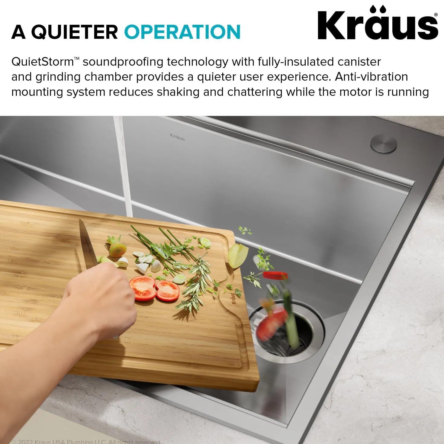 KRAUS 1 HP Continuous Feed Garbage Disposal