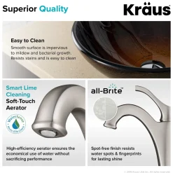 KRAUS 16 1/2-Inch Copper Brown Bathroom Vessel Sink and Arlo Faucet Combo Set with Pop-Up Drain