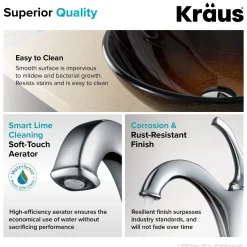 KRAUS 16 1/2-Inch Copper Brown Bathroom Vessel Sink and Arlo Faucet Combo Set with Pop-Up Drain