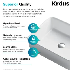 KRAUS 19-Inch Modern Rectangular White Porcelain Ceramic Bathroom Vessel Sink and Ramus Faucet Combo Set with Pop-Up Drain, Oil Rubbed Bronze Finish