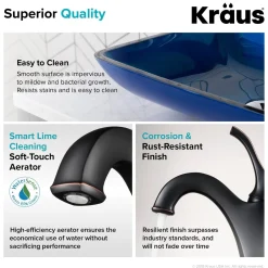 KRAUS 22-Inch Rectangular Blue Glass Bathroom Vessel Sink and Arlo Faucet Combo Set with Pop-Up Drain