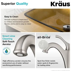 KRAUS 22-Inch Rectangular Gold Glass Bathroom Vessel Sink and Arlo Faucet Combo Set with Pop-Up Drain