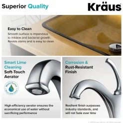 KRAUS 22-Inch Rectangular Gold Glass Bathroom Vessel Sink and Arlo Faucet Combo Set with Pop-Up Drain