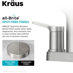 KRAUS Indy 2-Handle 4-inch Center-set Bathroom Faucet in Spot-Free Brushed Nickel