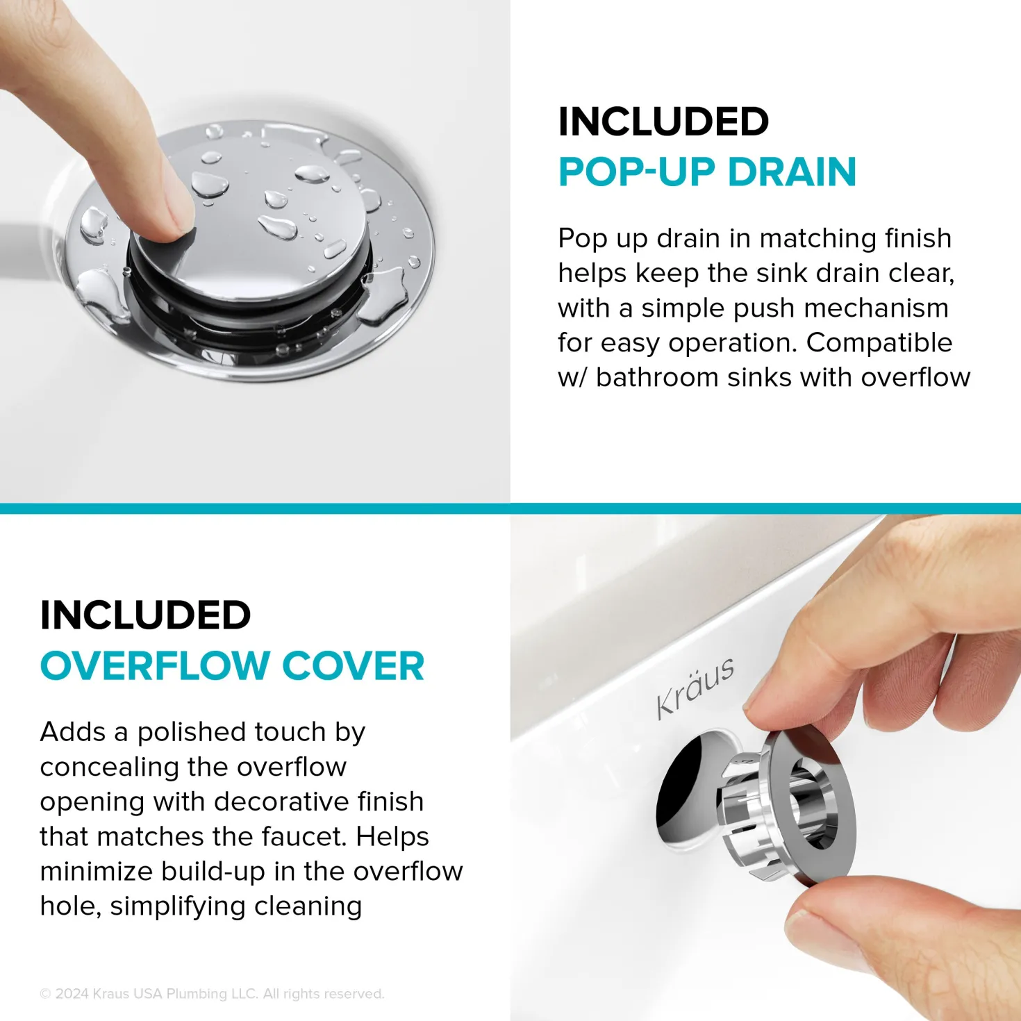 KRAUS Indy 2-Handle 4-inch Centerset Bathroom Faucet in Chrome
