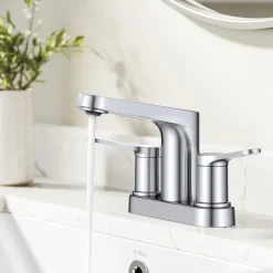 KRAUS Indy 2-Handle 4-inch Centerset Bathroom Faucet in Chrome
