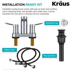 KRAUS Indy 2-Handle 4-inch Centerset Bathroom Faucet in Chrome