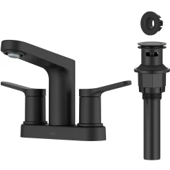 KRAUS Indy 2-Handle 4-inch Centerset Bathroom Faucet in Matte Black