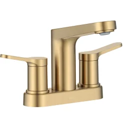 KRAUS Indy 2-Handle 4-inch Centerset Bathroom Faucet in Spot-Free Brushed Brass