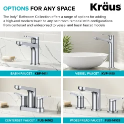 KRAUS Indy 2-Handle 4-inch Centerset Bathroom Faucet in Spot-Free Brushed Brass