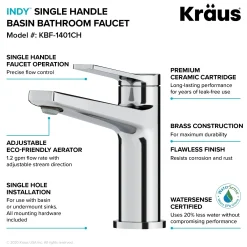 KRAUS Indy Single Handle Bathroom Faucet in Chrome
